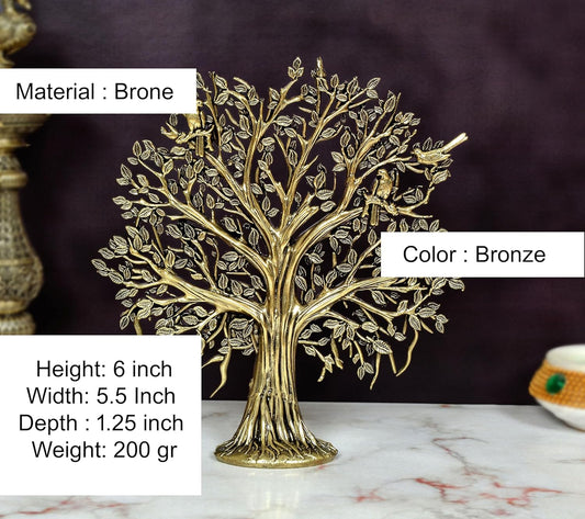 Bronze Kalpavriksha Tree Standing Figurine (Height: 6 inch)