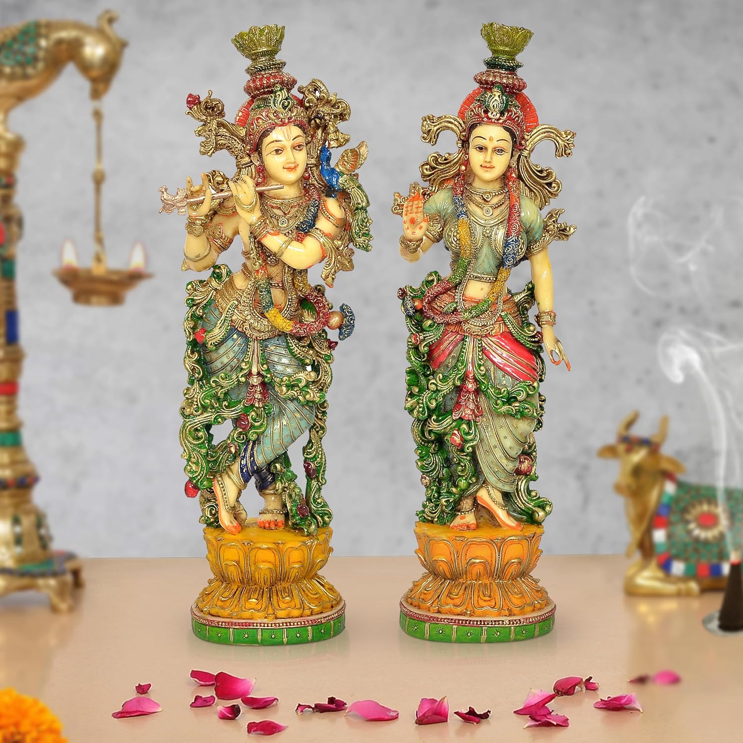 Resin Radha Krishna Idol (Height 14.5 Inch)