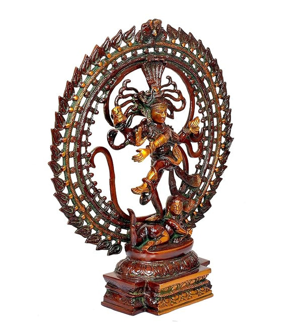 Brass Nataraja Natraj Shiv Murti in OM (AUM) - Brass Sculpture Height 20 inch Entryway Setting