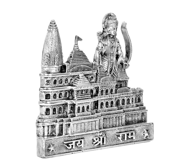 Metal Ram Mandir Architectural Model (Height: 8inches) Silver