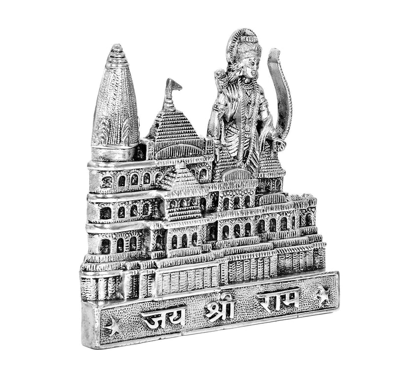 Metal Ram Mandir Architectural Model (Height: 8inches) Silver