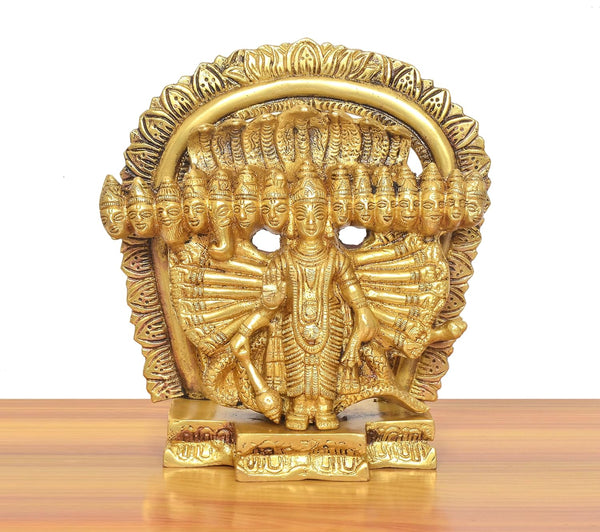 Brass Vishnu Virat Swaroop Avatar Statue Having 15 Faces (Height : 15 inch) Entryway Setting
