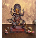 Brass Lord Ganesha Sitting On Mouse (Height 20 Inches) maroon
