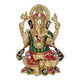 Brass Ganesh Statue with inlay work (Height : 12 inches)