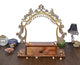 AONA Brass Mandir frame with wooden base Mandir with drawer