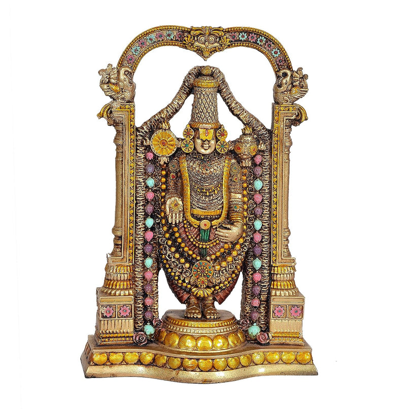 Cold Cast Resin Tirupati Balaji Idol for Pooja (Height 8 inch)