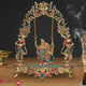 Brass Radha Krishna Playing On Swing Statue (Height 18 Inch)