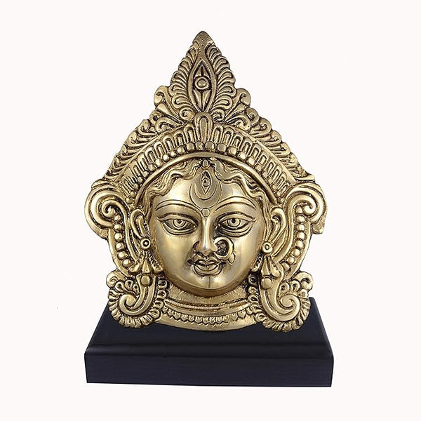 Brass Durga maa wall hanging mask (Height: 8inches) Mandir Setting