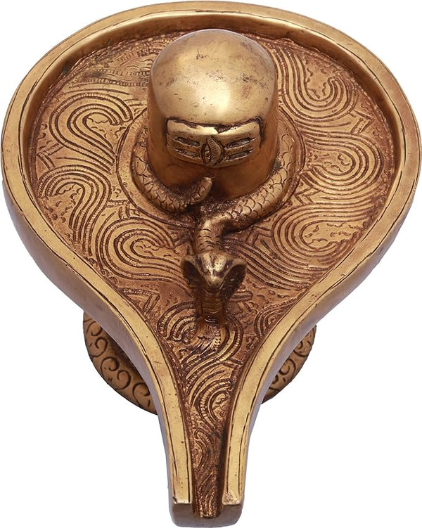 Brass Shiva Linga, Height: 6" Study Setting