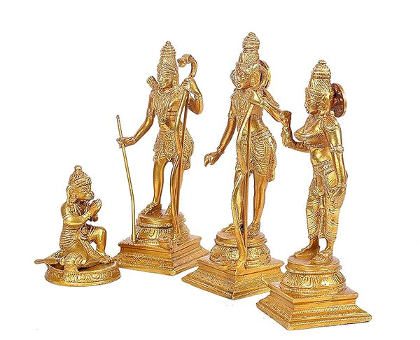 Brass Shri Ram Darbar Statue Idol Ram Darbar Rama Height 8 inch Study Setting
