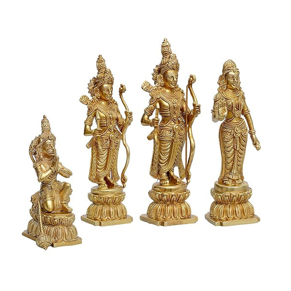 Premium Brass Ram Darbar Idol Best Religious Decor (Height 12 inches) Study Setting