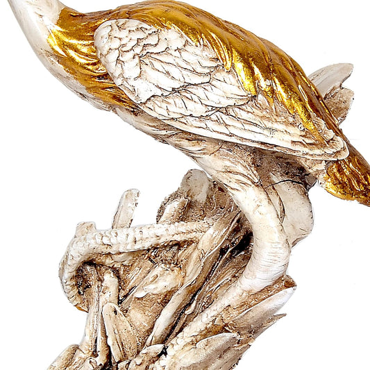 Resin Crane Saras Sarus Decorative Showpiece (Height: 13.5 Inches)