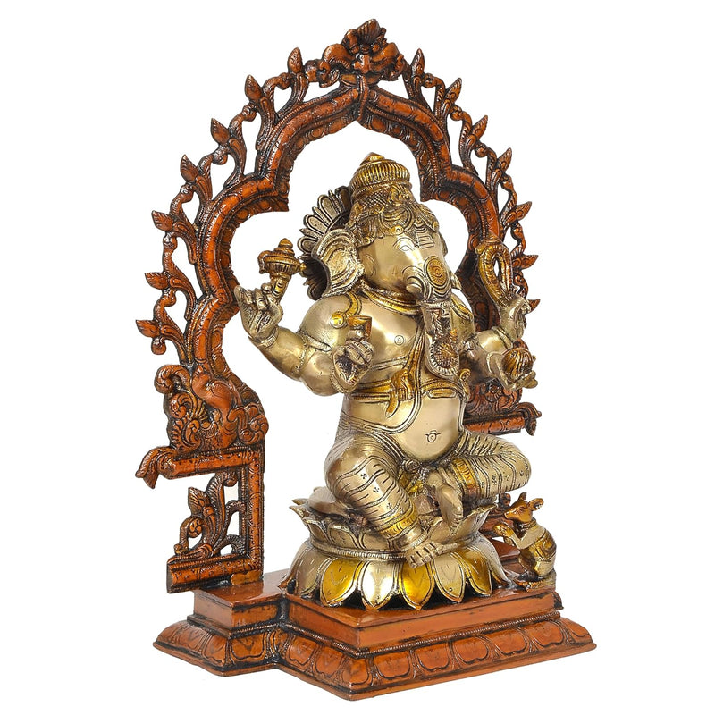 Brass Lord Ganesha Idol (Height 15.5 Inch)
