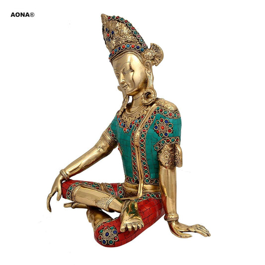 Brass Lord Indra Dev Idol (Height 14.5 inches)