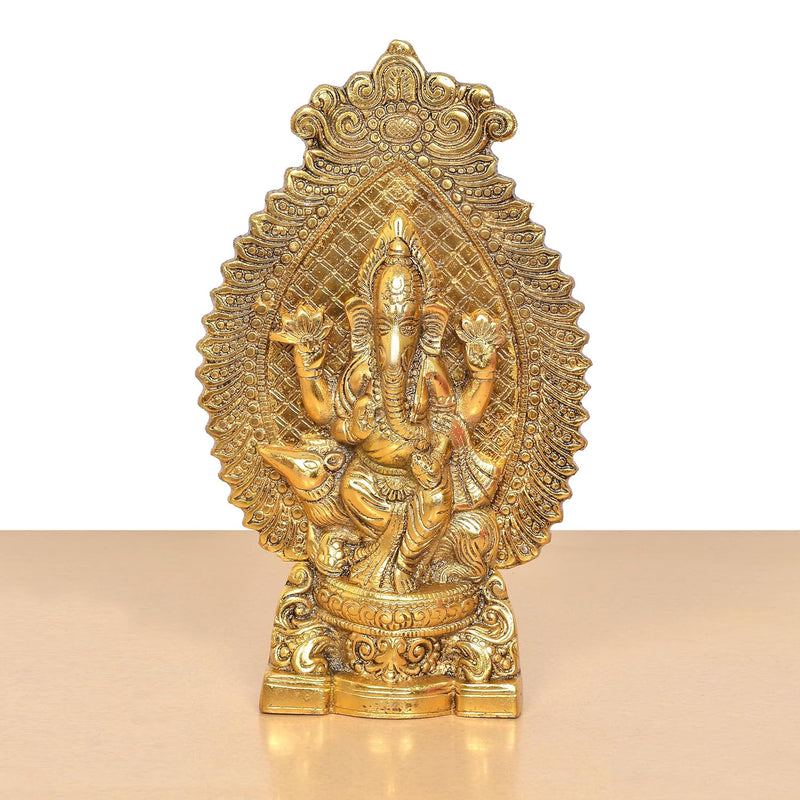 Metal Lord Ganesha Idol (Height 10.5 inch)