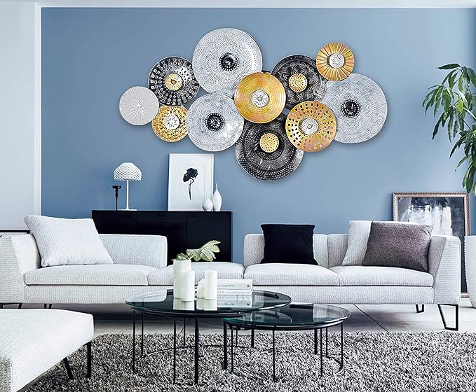Iron Abstract Art Wall Decor (Height: 24 Inches)