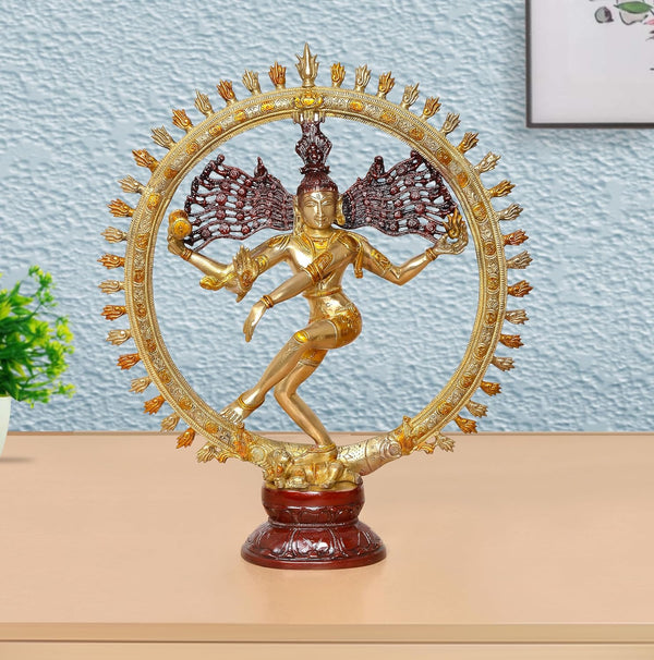Brass Natraj Lord Shiva Dancing Idol (Height: 20 inch) Mandir Setting