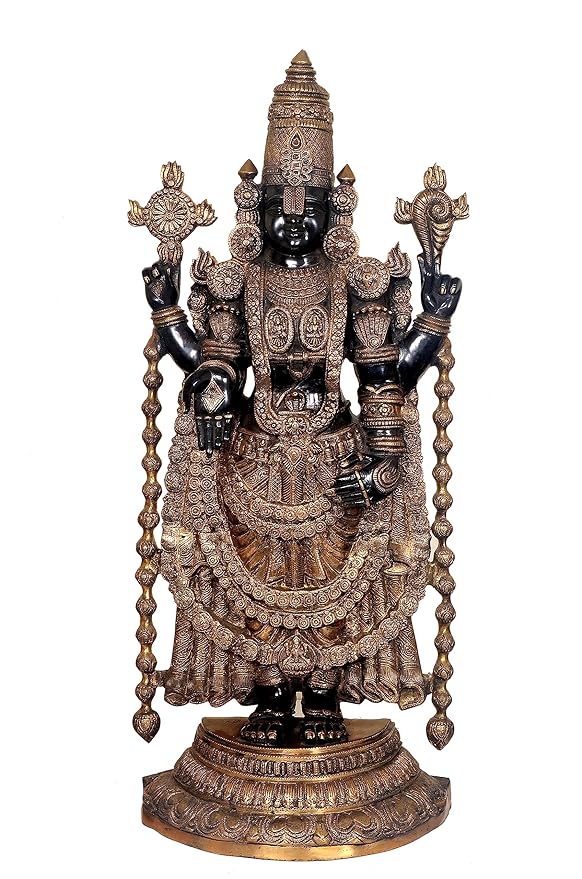 Brass Tirupati Balaji Statue (Height 40 inches) Study Setting