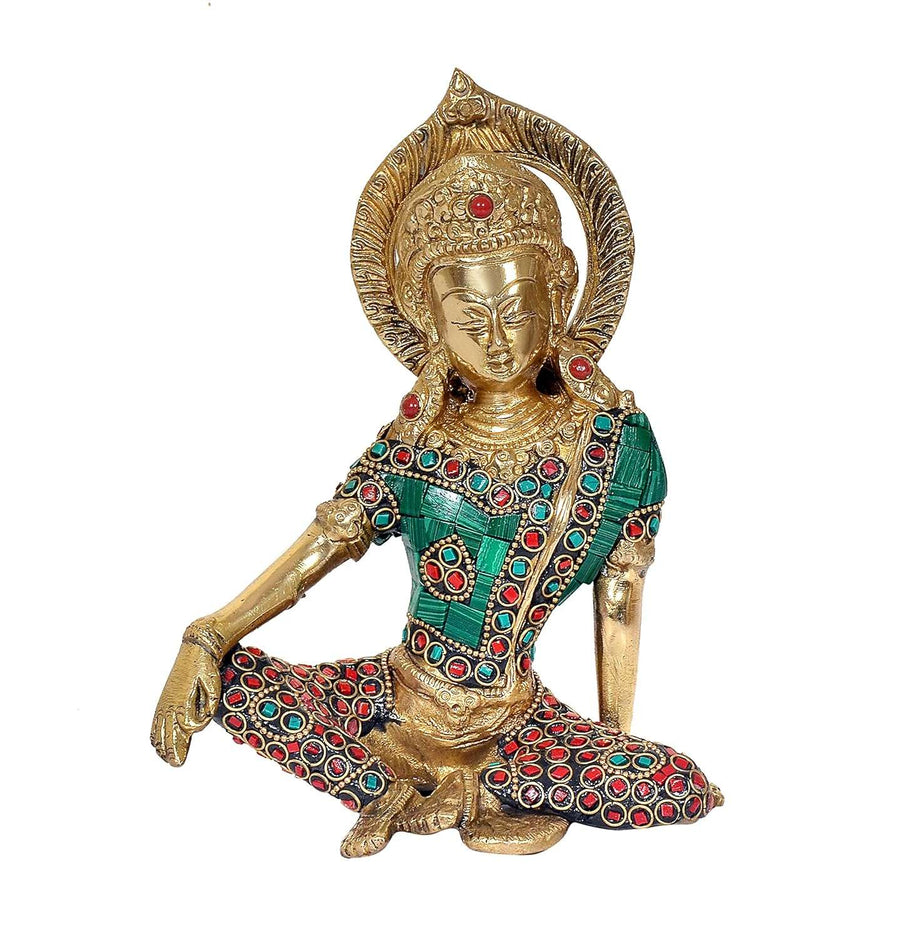 Brass God Indra Dev Statue, Height - 7.5 inches Craft Detail