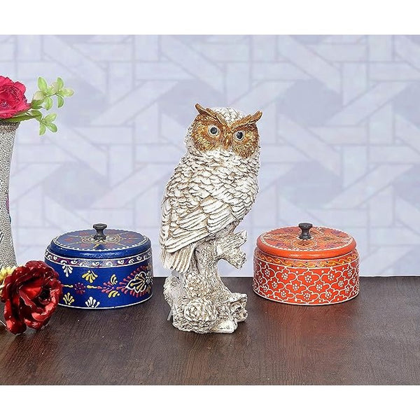 Polyresin Owl for Home Decor (Height 8.5 Inch) Mandir Setting