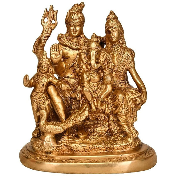 Brass Goddess Shiva, The Householder, Height: 5.9" Mandir Setting