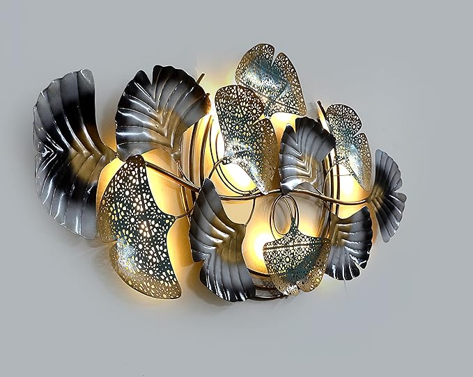 Iron Abstract Botanical Wall Art hanging (Height: 30 Inches)