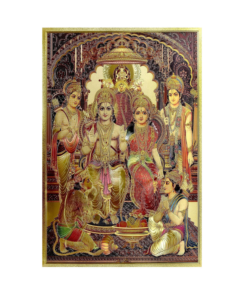 Ram Darbar Wall Poster Foil Plated (Length 20 Inch Width 15 Inch)