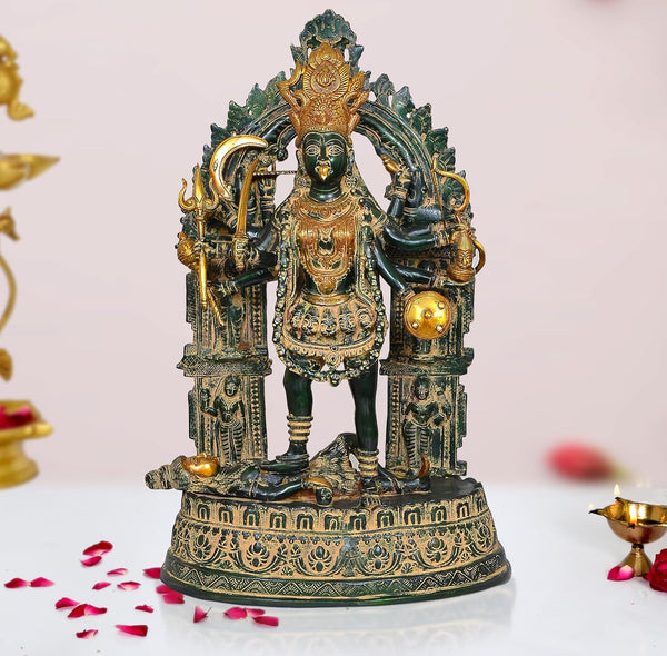 Brass Goddess Mahakali MATA Idol (Height: 28 inch) Mandir Setting