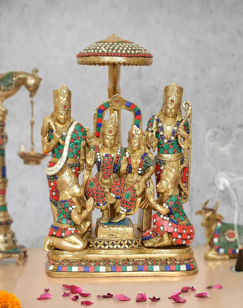Brass Ram Darbar Brass Statue (Height :15 Inch)