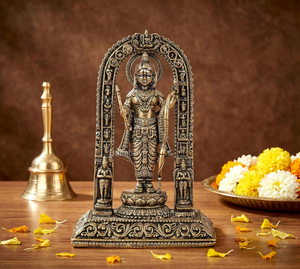 Superfine Brass Ram Lalla Ayodhya Showpiece Murti (Height :4 Inch) Mandir Setting