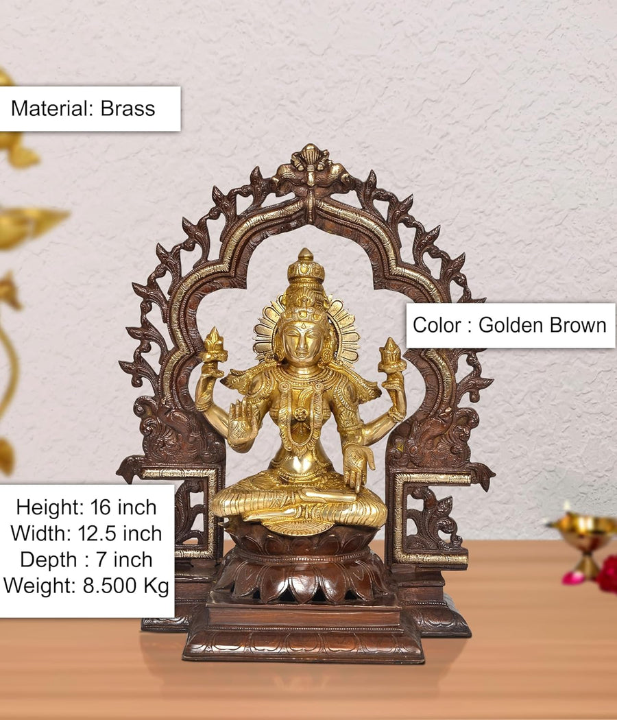 Brass Lakshmi Idol (Height: 16 Inch) Craft Detail