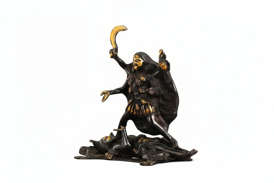 Brass Kali Maa Idol (Height :8.5 Inches) Craft Detail