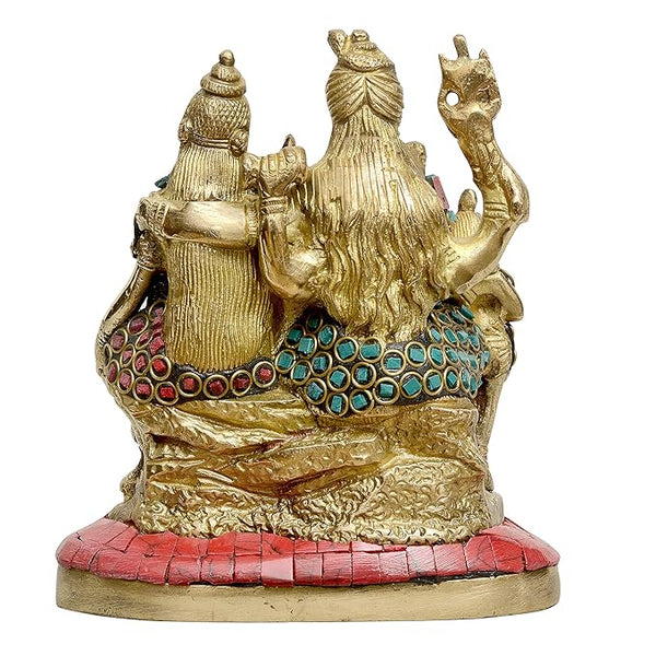 Brass Shiv Parivar Shiva Family Idol Family Home Decor Height 6 Inch Study Setting