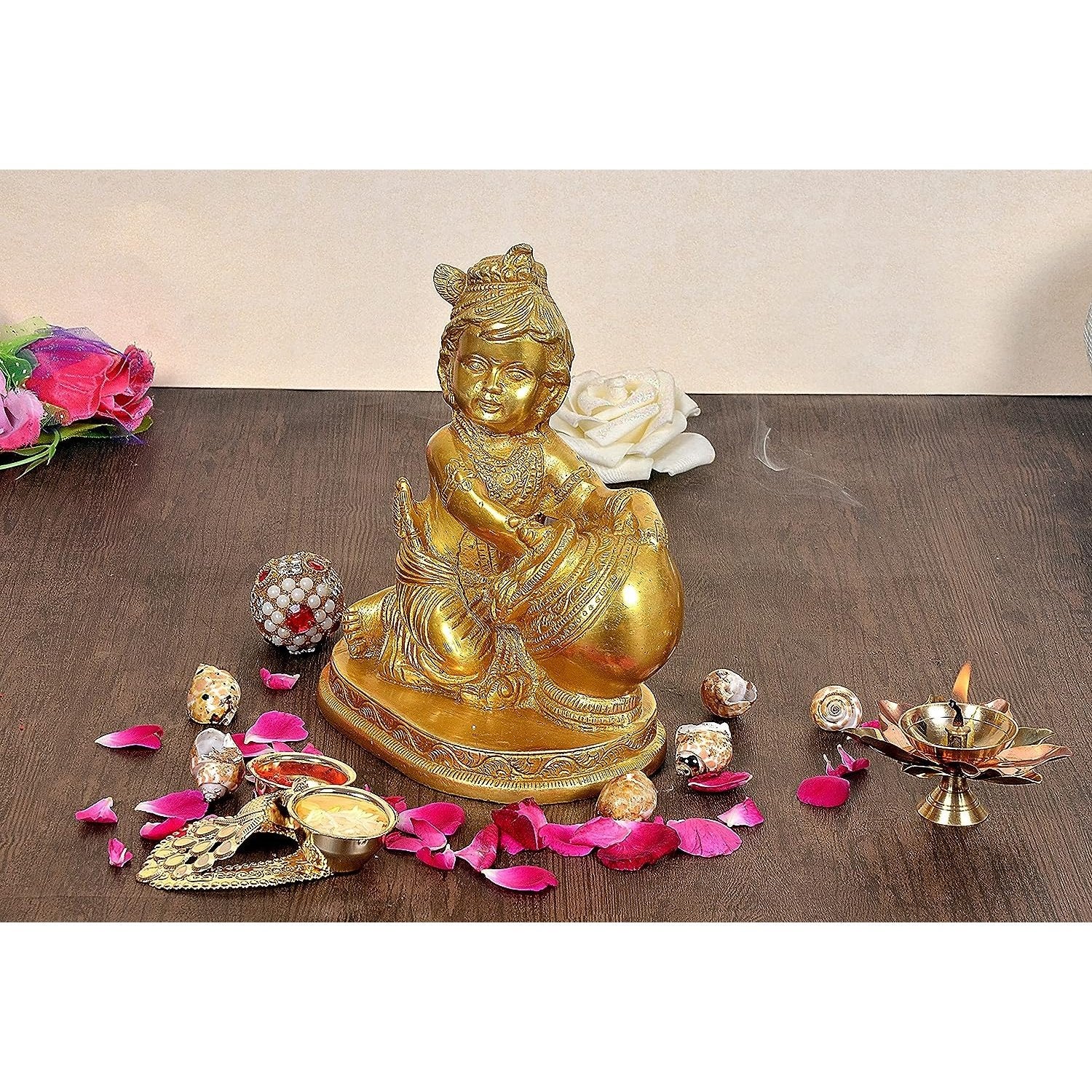 Brass Laddu/ Laddo Gopal | Bal Krishna (Height 7.5 inches)