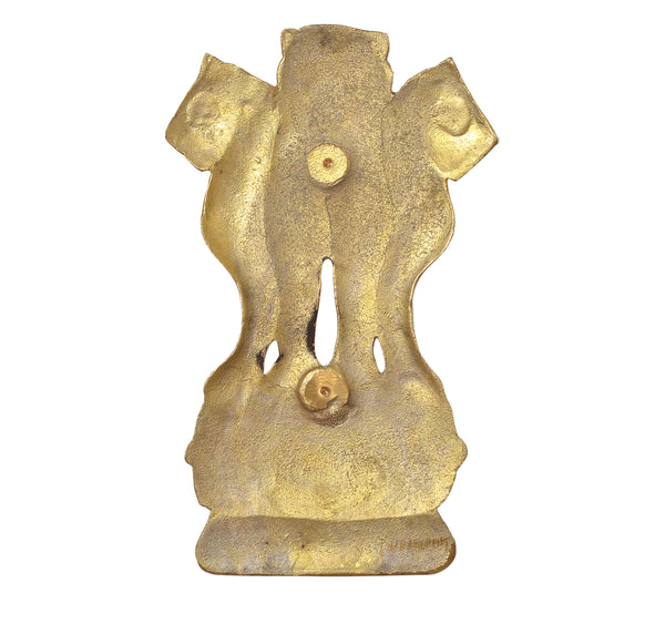 Brass Ashoka Stambh Wall Hanging (Height: 10.5 Inches) Study Setting