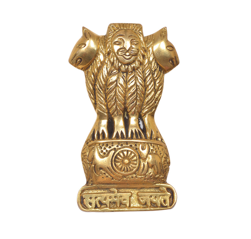 Brass Ashoka Stambh Wall Hanging (Height: 5.5 Inches)