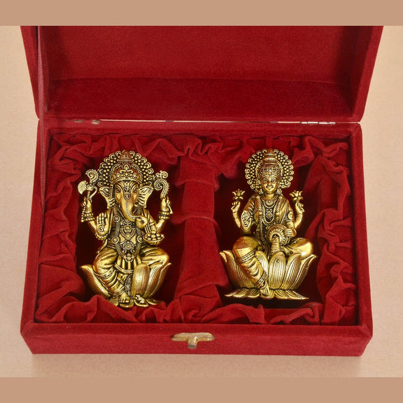 AONA Superfine Ganesh Lakshmi Super detailed prefect gift in velvet red box