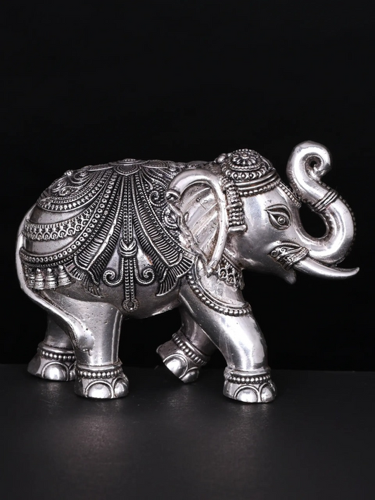 Superfine Brass Elephant Figurine Best gifts (Silver)