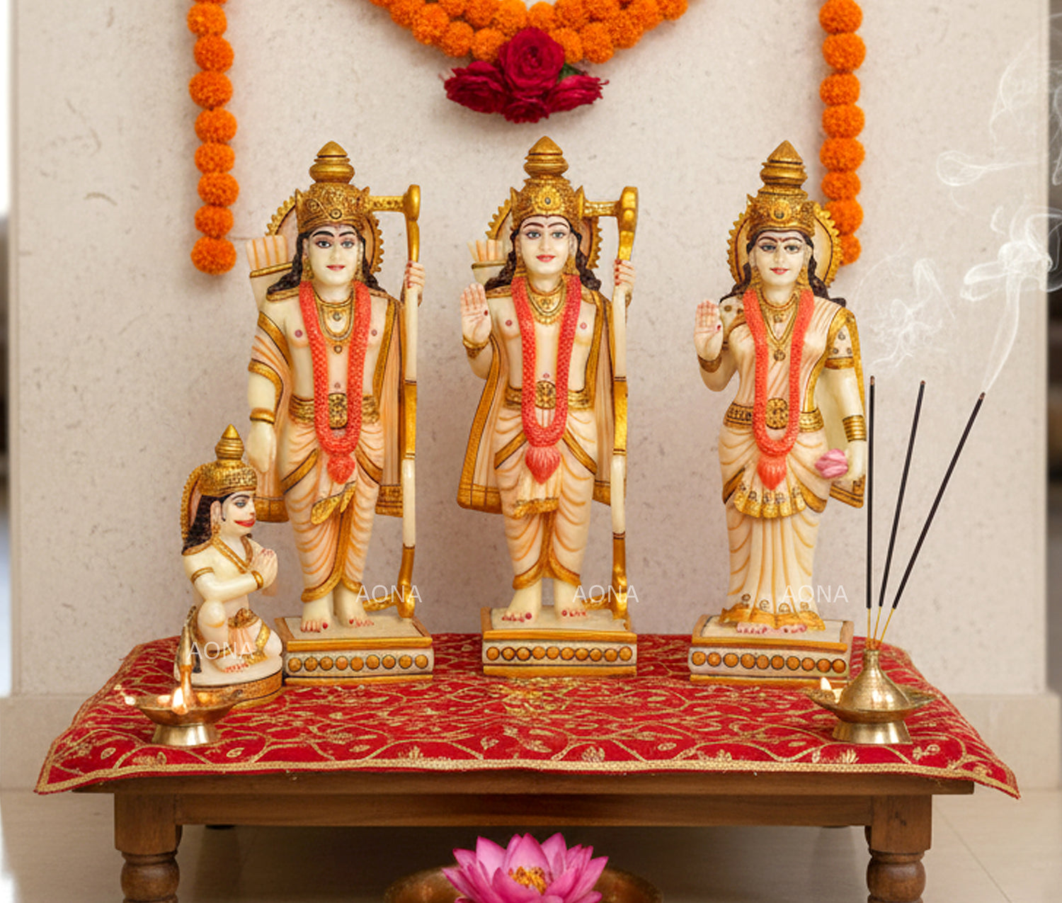 AONA Marble Dust Ram Darbar Statue