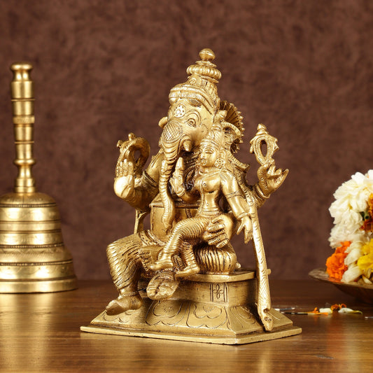 Brass Utchista Ganapati Murti (Height: 7 inch)