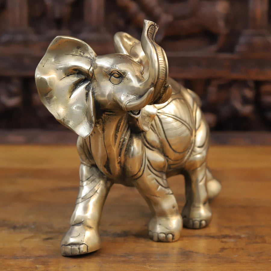 Brass Elephant Sculpture (Height :10 Inches) Craft Detail