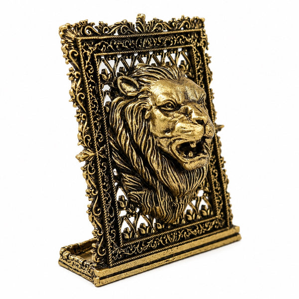 Superfine Brass Lion Face Panel – Suitable for Car Dashboard with Fine Detailing (Height:3 Inches) Entryway Setting
