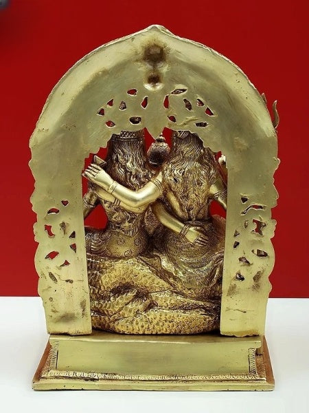 Natural Brass Sculpted Shiva Parivar Idol 12 inches