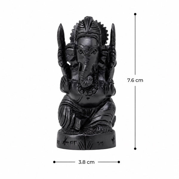 Divine Lord Ganesha Idol in Premium Karungali (Ebony Wood) Entryway Setting