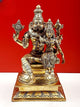 Natural Brass Narasimha with Lakshmi (Height: 15 Inches)