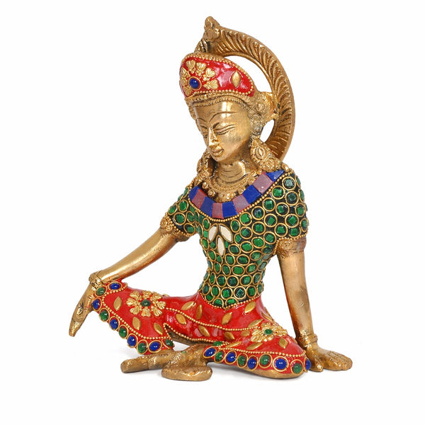 Brass Indra Dev Statue – Lord Indra Sculpture for Home Décor, Pooja & Mandir (Height : 7 Inches) Study Setting