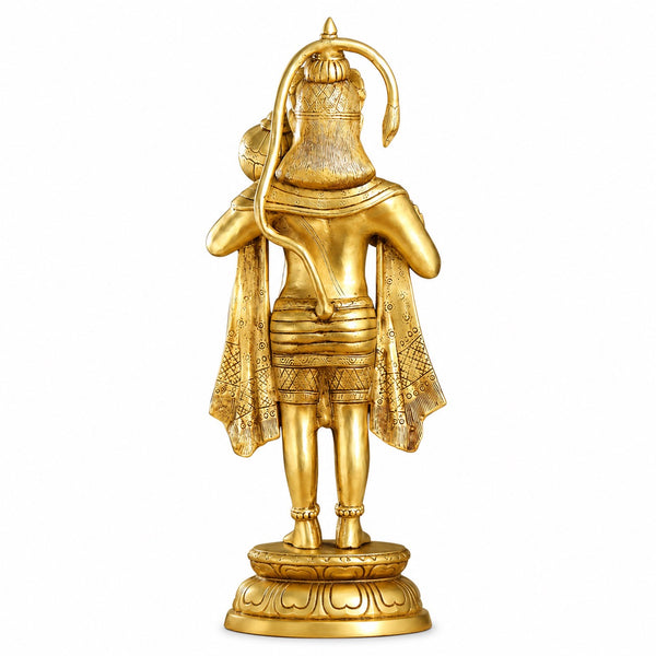 Brass Hanumanji Idol - Home Decor Murti for Pooja Room (Height:27 Inches) Study Setting