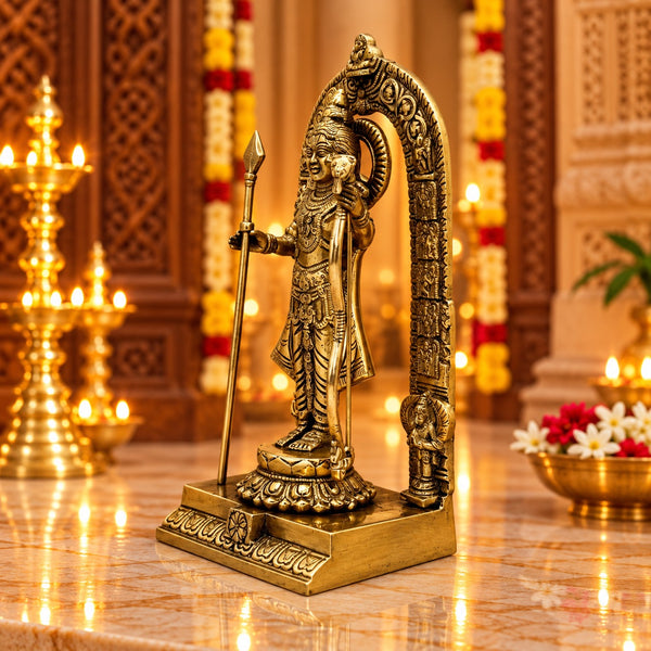 Brass Ram Lalla Idol | Pure Brass Statue | Traditional Hindu Deity Sculpture for Home & Temple Décor (Height: 24 Inches) Entryway Setting