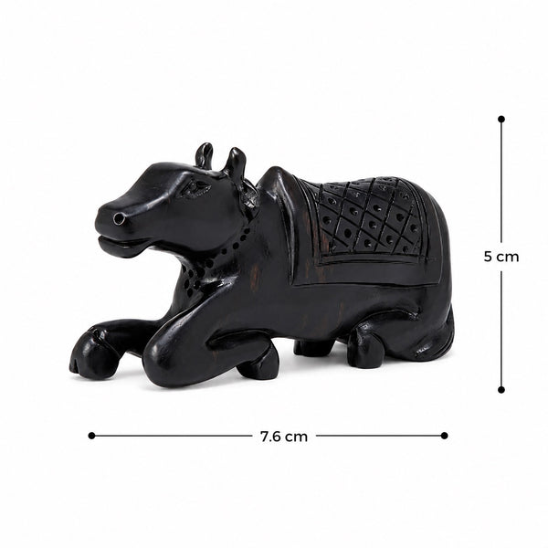 Authentic Karungali Nandi Bull Figurine (Height :3 Inches) Entryway Setting