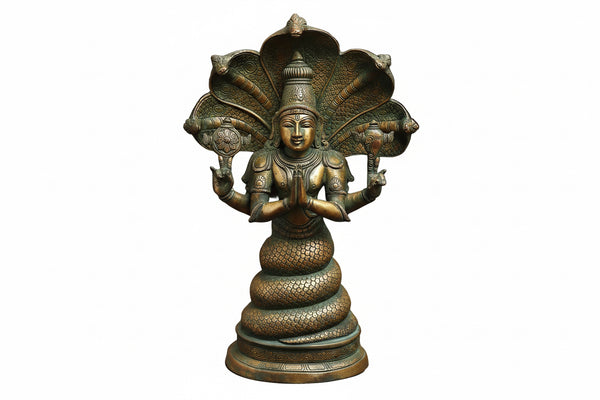 Brass Patanjali Statue-Antique Golden (Height : 16 Inches) Mandir Setting
